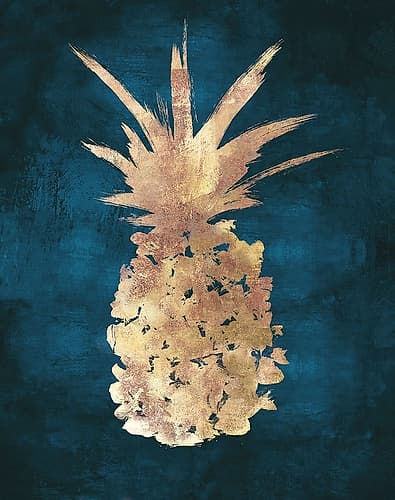 Golden Night Pineapple Tropical Print