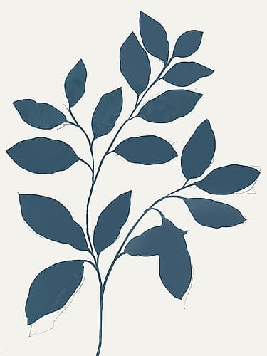 Blue Twig I Art Print by Isabelle Z