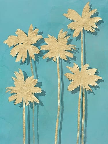 Golden Palm I Tropical Print