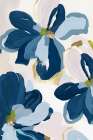 Cobalt Florals II Art Print