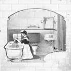 Vintage Wash Bathroom Art Print