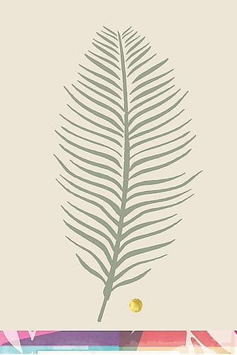 Leaf and Gold Circle Harmony III Doré reproduction