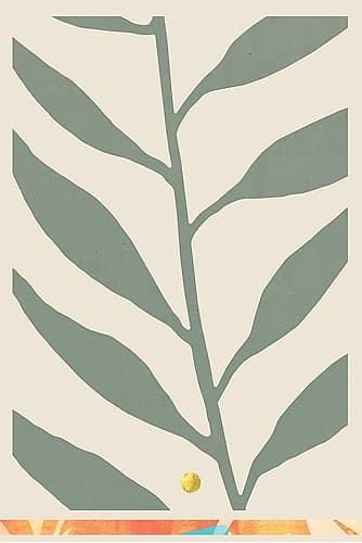 Leaf and Sun on Canvas I Moderne reproduction