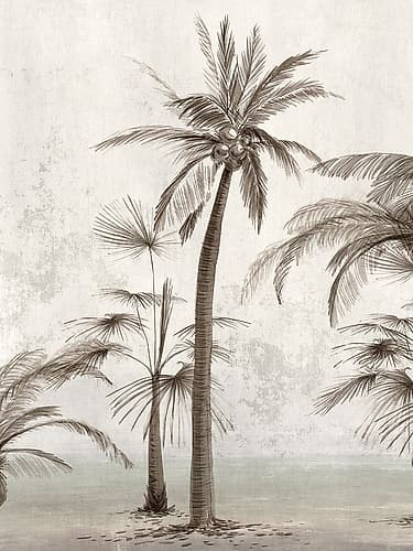 Vintage Palm Trees II Tropical Print
