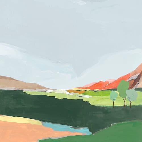 Green Hills I Landscape Print