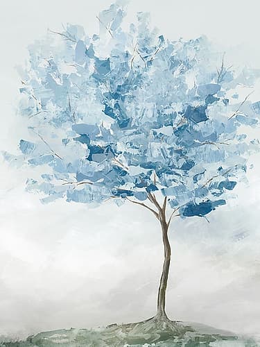 Blue Tree I Landscape Print