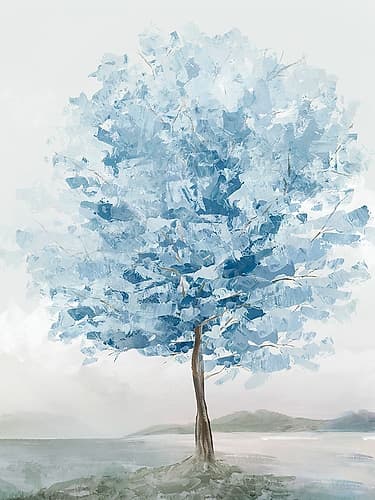 Blue Tree II Landscape Print