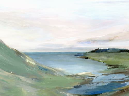 Tranquil Landscape Under Pale Sky Art Print by Ian C
