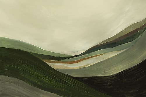 Gentle Valleys Under Grey Skies Art Print by Ian C