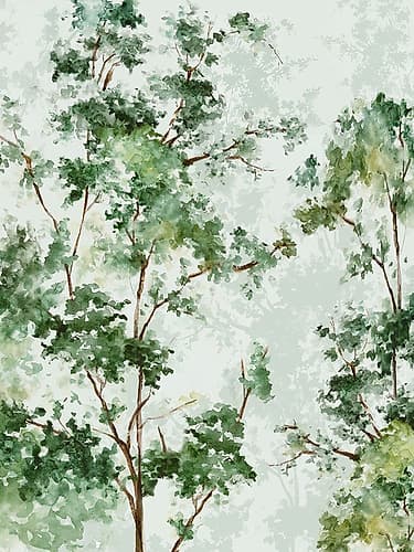 Trees in Soft Green Hues Art Print
