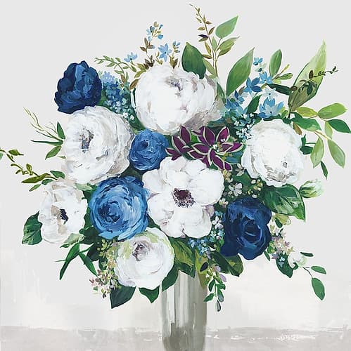 White-Blue Symphony Art Print