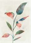 Gentle Leaves in Soft Colors Abstract Art Print