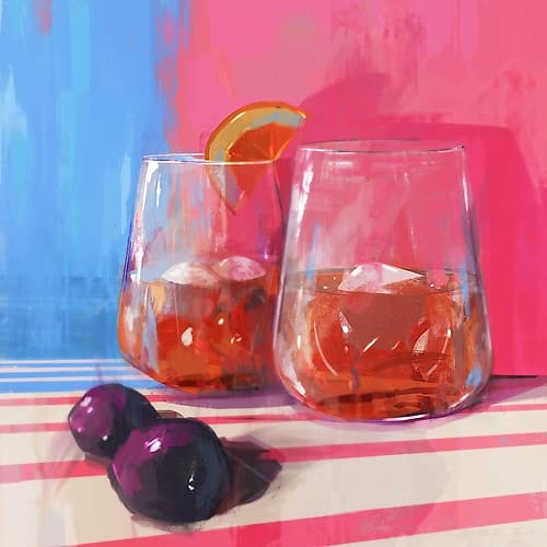 Cocktails in Vibrant Hues Art Print