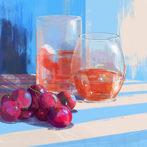 Glass and Grapes in Sunlight Impressionniste reproduction