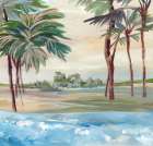 Tropical Shoreline with Palm Trees Art Print