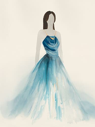 Blue Dress I Art Print