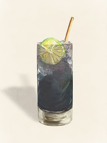 Glass with Olives and Pink Drink Art Print
