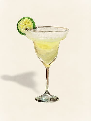 Dark Cocktail with Lemon Slice Art Print by Lily K