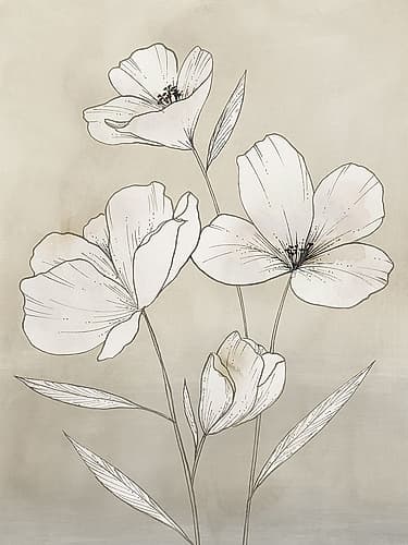 Delicate Blossoms on Canvas Aquarelle reproduction