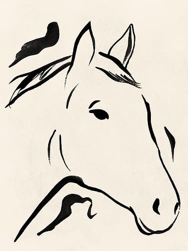 Horse in Elegant Simplicity II Art Print by Lily K