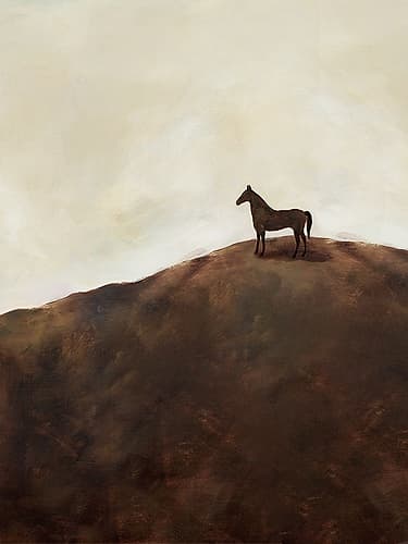 Horse on a Quiet Hilltop I Art Print by Lily K