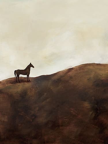 Horse on a Quiet Hilltop II Art Print by Lily K