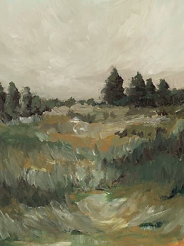 Misty Morning on the Hillside Art Print