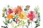 Vibrant Garden Blooms in Watercolor Art Print by PI Studio