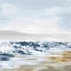 Waves Crashing on a Tranquil Shore Art Print by PI Studio