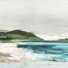 Coastal Serenity Under Grey Skies Art Print by PI Studio