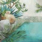 Tranquil Oasis by the Pool Art Print by PI Studio