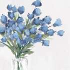 Blue Blooms in Glass Vase Art Print by PI Studio