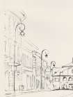Quiet Street with Vintage Lamps Art Print