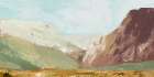 Majestic Mountain Pass Scene Art Print by PI Studio