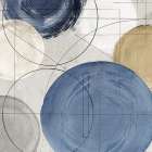 Geometric Harmony in Blue and Gold I Art Print by PI Studio