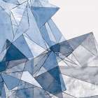 Fractured Blue Geometry Art Print by PI Studio