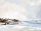 Coastal Serenity Under Cloudy Skies Art Print by PI Studio