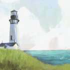 Lighthouse by the Tranquil Sea Art Print by PI Studio
