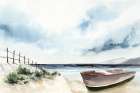 Boat Resting on Serene Shore Art Print