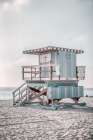 Miam Blue Beach Lifeguard Tower Art Print