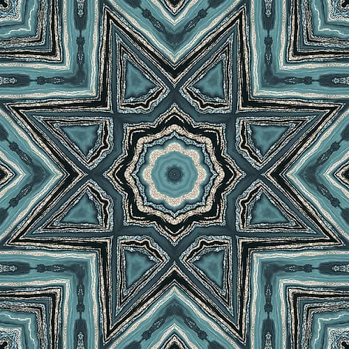 Gold Teal Tile I Decorative Print