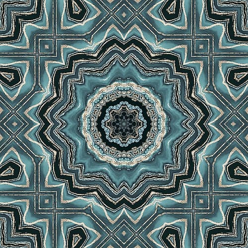 Gold Teal Tile II Decorative Print