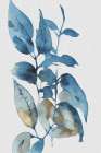 Blue Golden Leaves I Art Print