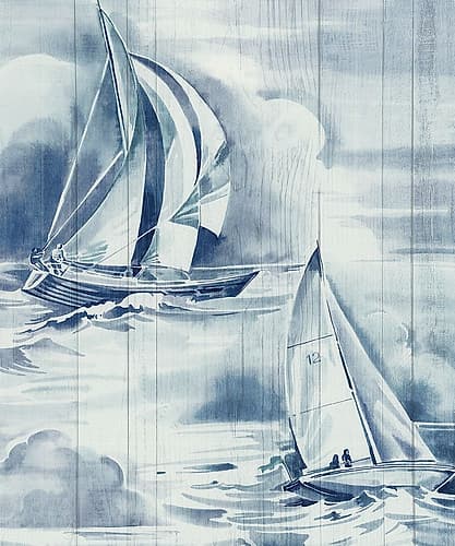 Blue Vintage Sea Life Art Print