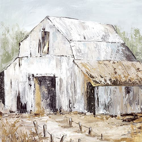 White Barn Art Print