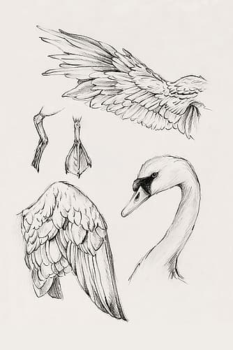 Anatomy of a Graceful Swan Art Print