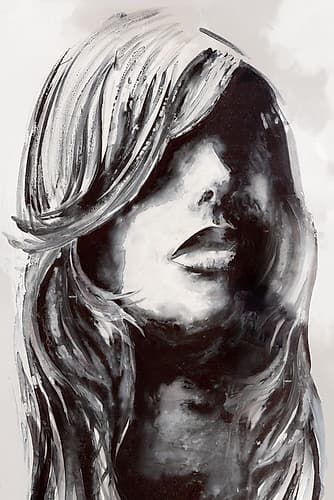 Monochrome Veil of Emotion Art Print