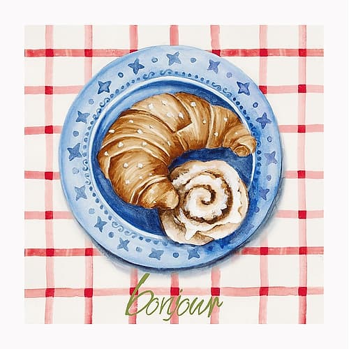 French Breakfast Aquarelle reproduction