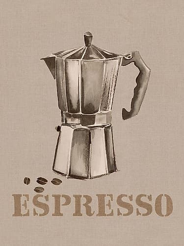 Coffee Pot and Beans Still Life Word Art Print