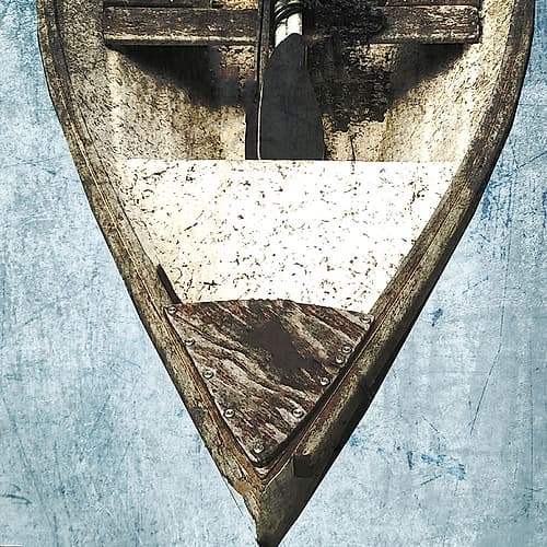 Wooden Sailboat Blue Version Coastal Print